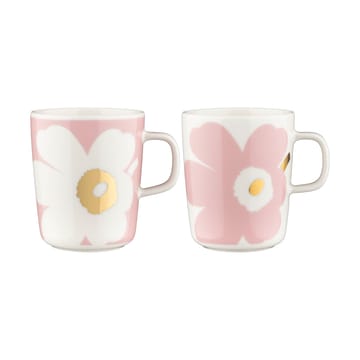 Unikko κούπα 2.5 dl 2 πακέτα - White-Light pink-gold - Marimekko