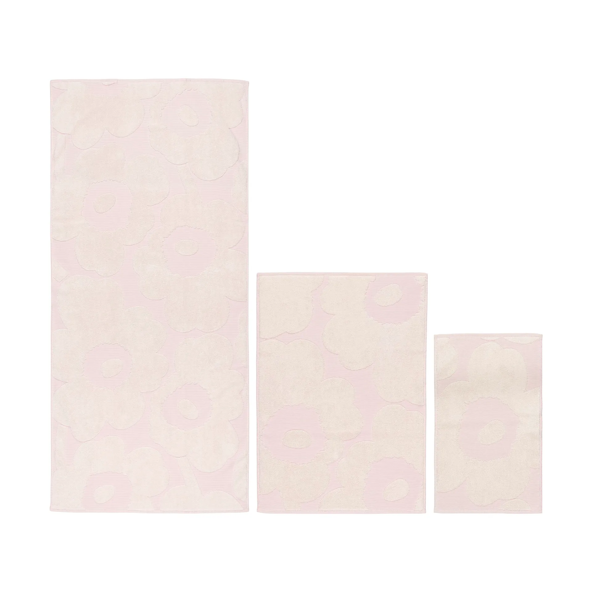 Σετ πετσέτες Unikko 3 τεμαχίων, White-light pink Marimekko