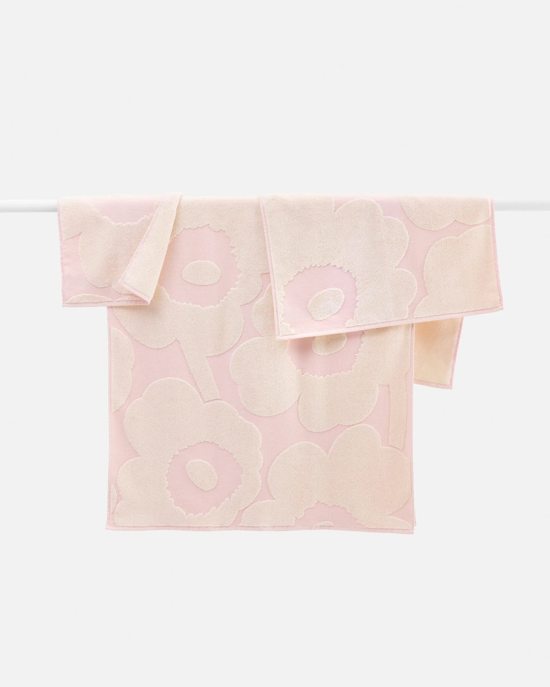 Σετ πετσέτες Unikko 3 τεμαχίων, White-light pink Marimekko