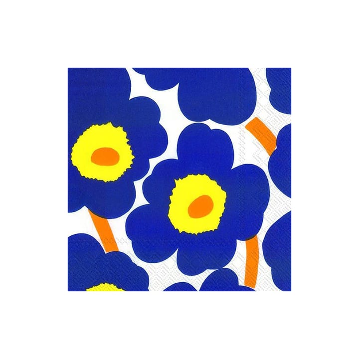 Χαρτοπετσέτες Unikko 33x33 cm 20-pack - μπλε-κίτρινο - Marimekko