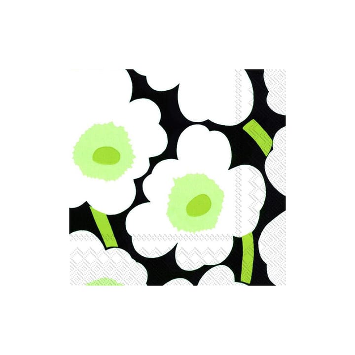 Χαρτοπετσέτες Unikko 33x33 cm 20-pack - λευκό-μαύρο - Marimekko