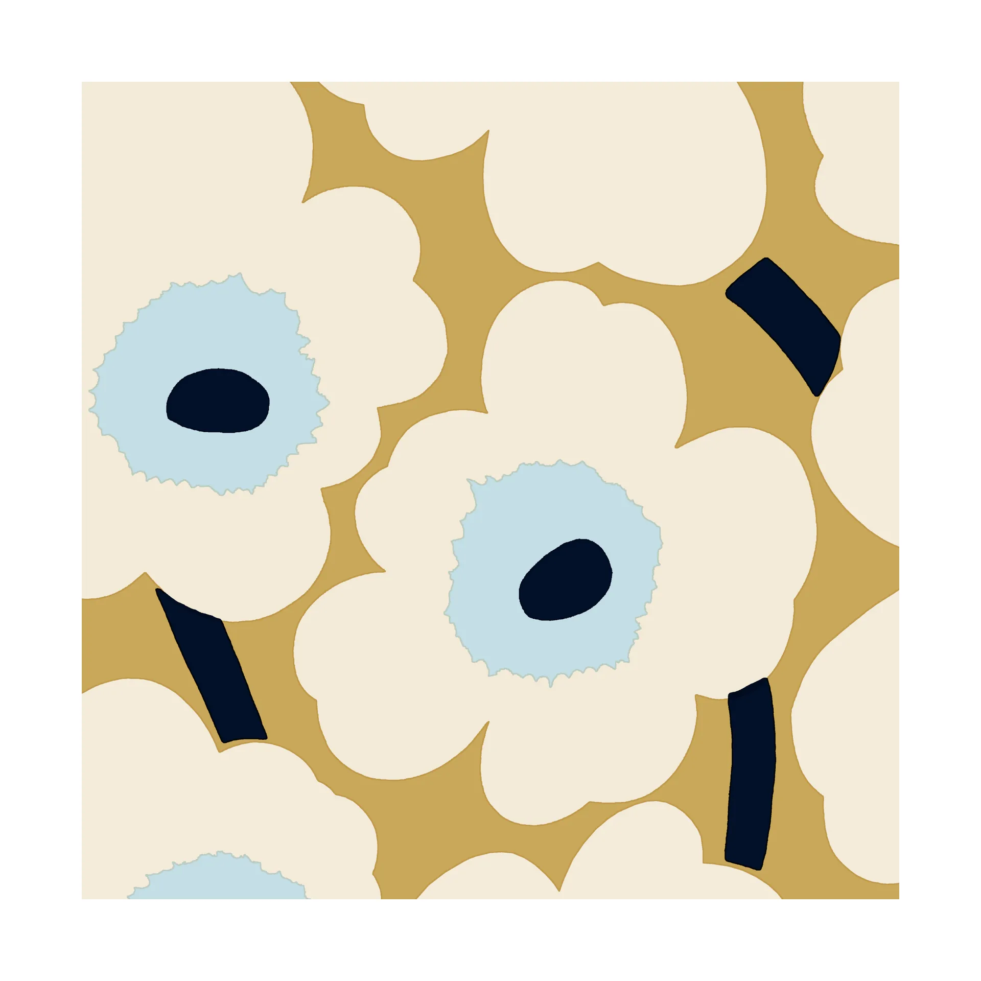 Χαρτοπετσέτες Unikko 33x33 cm 20-pack, Beige-Blue Marimekko