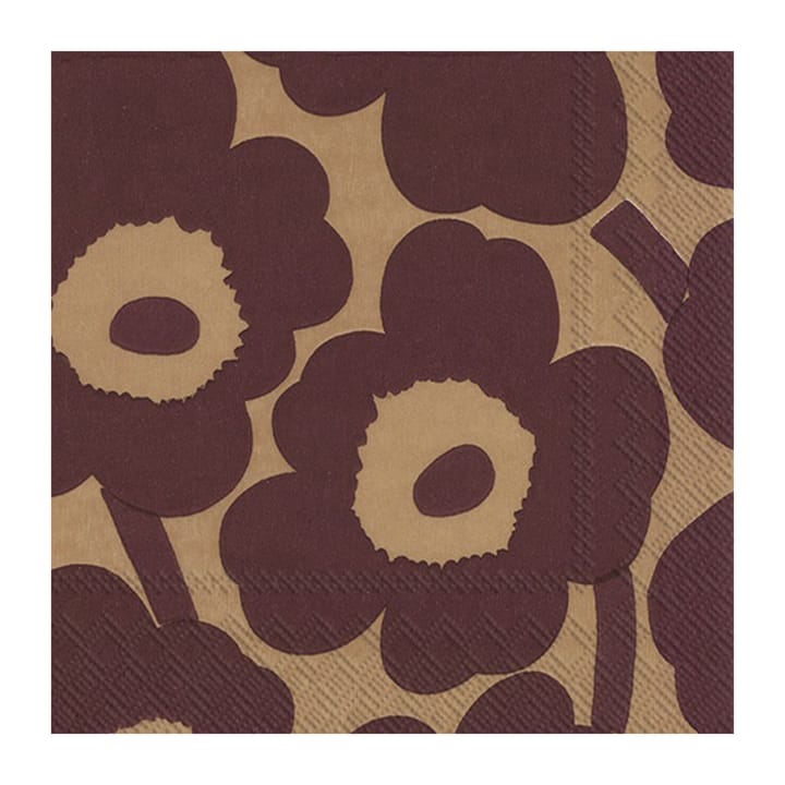 Χαρτοπετσέτες Unikko 33x33 cm 20-pack - Linen-bordeaux - Marimekko