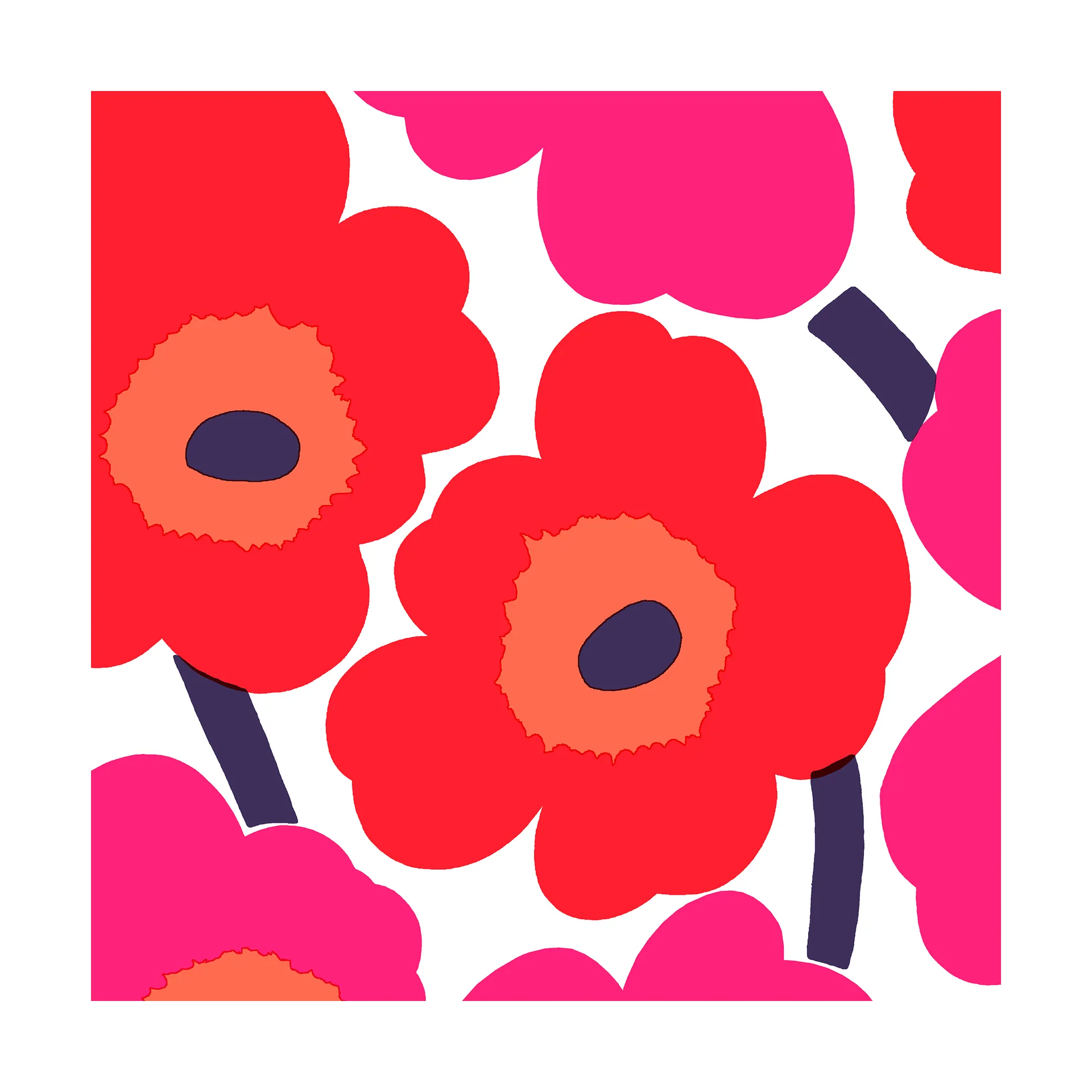 Χαρτοπετσέτες Unikko 33x33 cm 20-pack, Red Marimekko