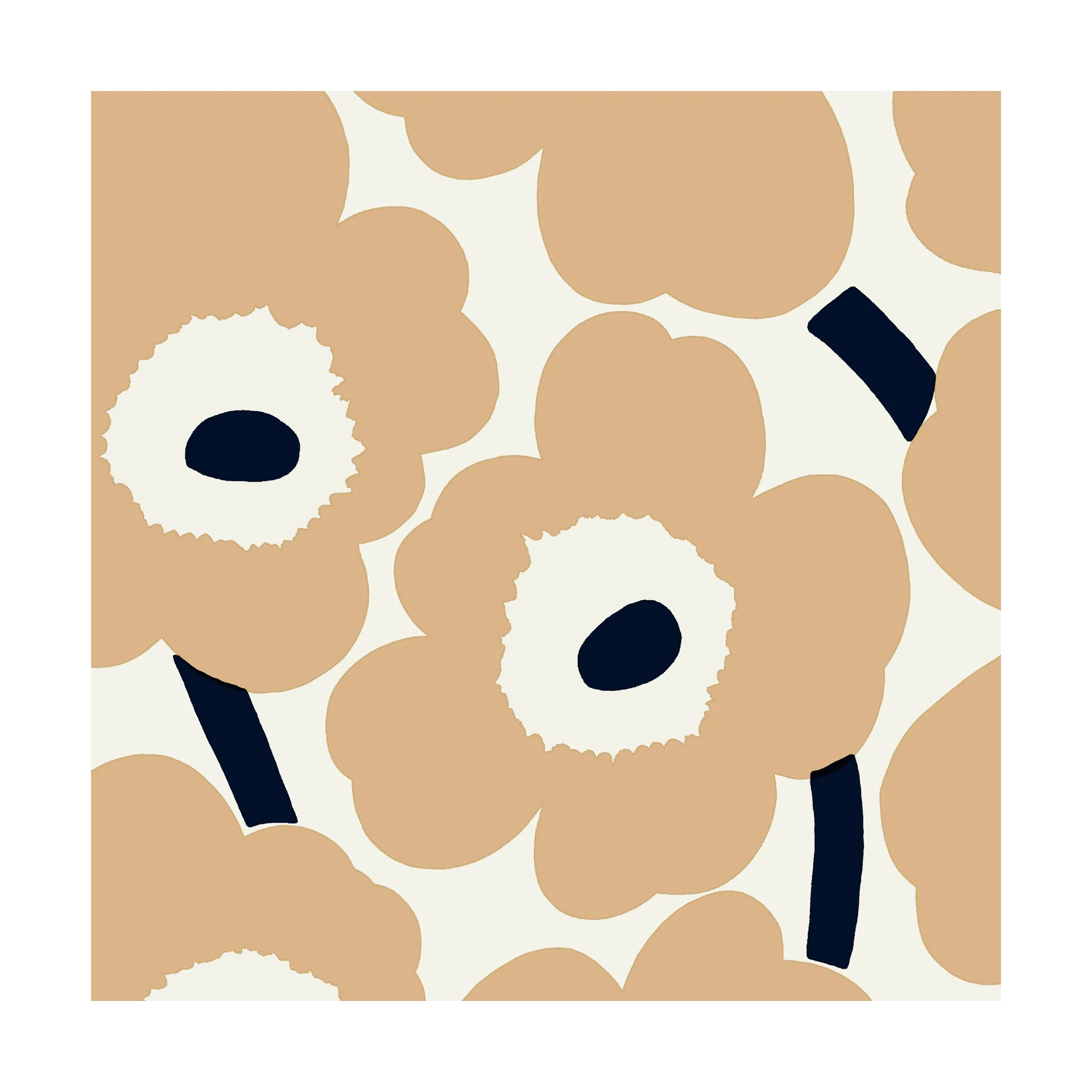 Χαρτοπετσέτες Unikko 33x33 cm 20-pack, Sand-brown Marimekko