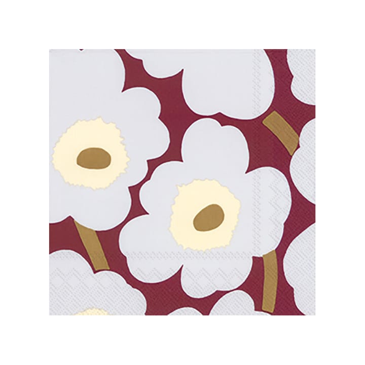 Χαρτοπετσέτες Unikko 33x33 cm 20-pack - μπορντό - Marimekko