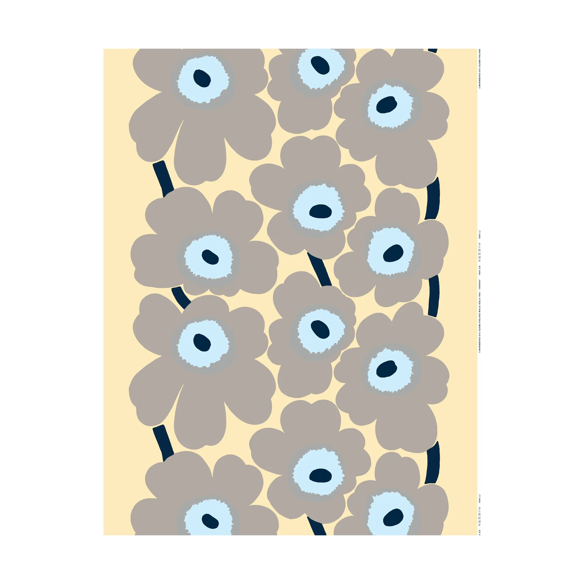 Unikko κηροπήγιο 3x10 εκ., Sand-grey-pale blue Marimekko
