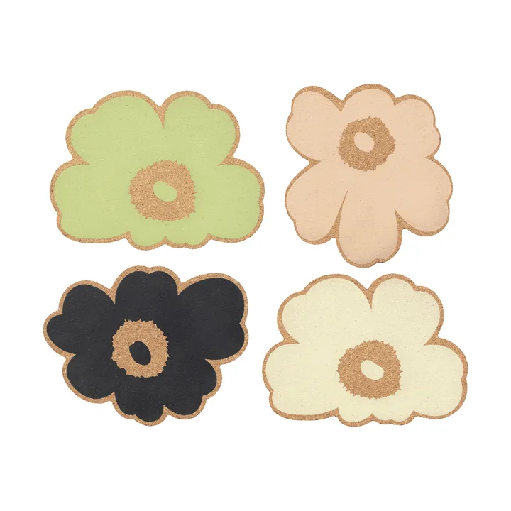 Unikko σουβέρ φελλού 4 τεμάχια - Multicolour assortment - Marimekko