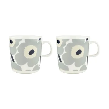 Unikko φλιτζάνι 40 cl 2-pack - White-light grey-sand-dark blue - Marimekko