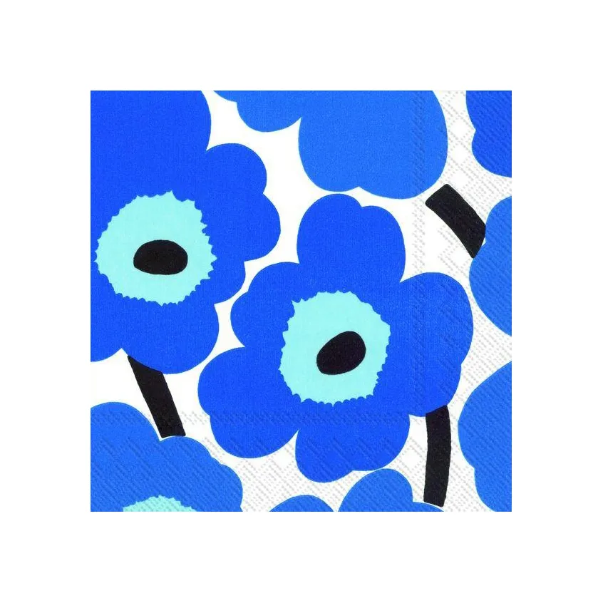 Unikko πετσέτα 40x40 cm Συσκευασία 20 τεμαχίων, μπλε Marimekko