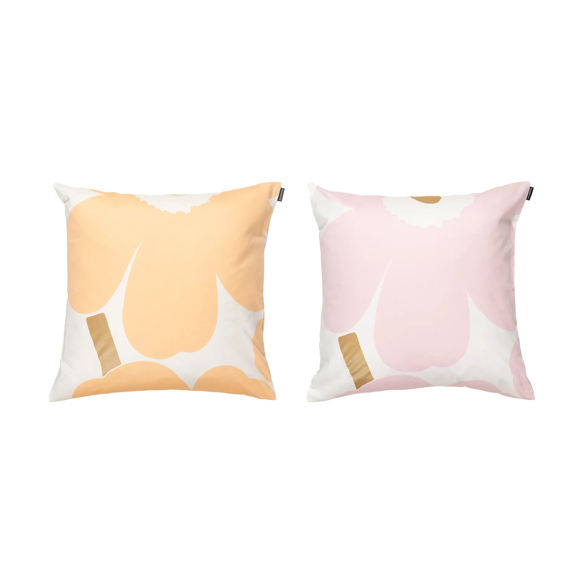 Unikko μαξιλαροθήκη 50x50 cm 2 κομμάτια, White-Light pink-apricot Marimekko