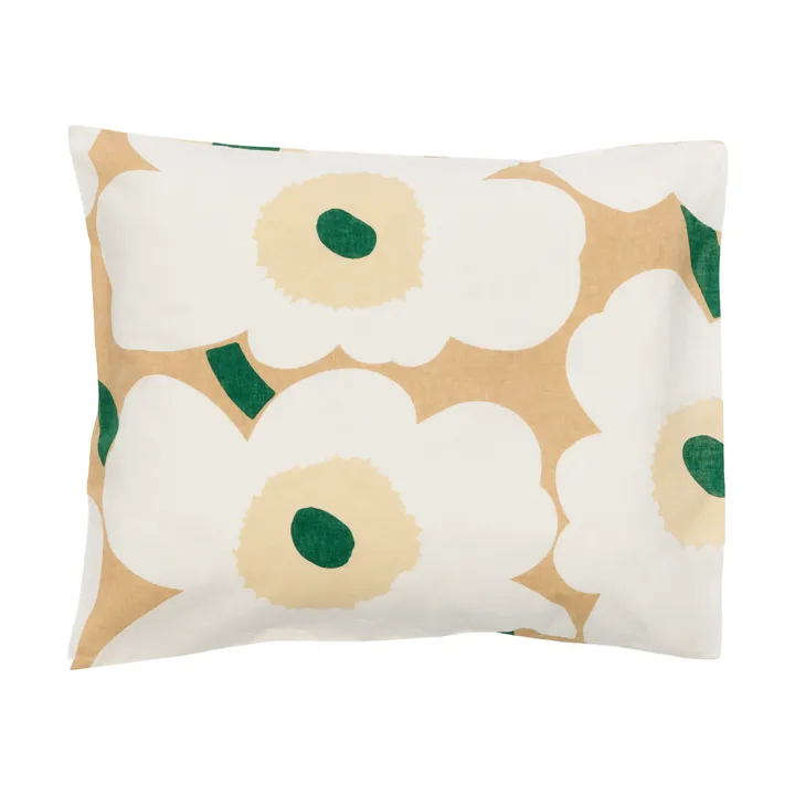 Unikko μαξιλαροθήκη 50x60 cm - Sand-off white-hay-emerald - Marimekko