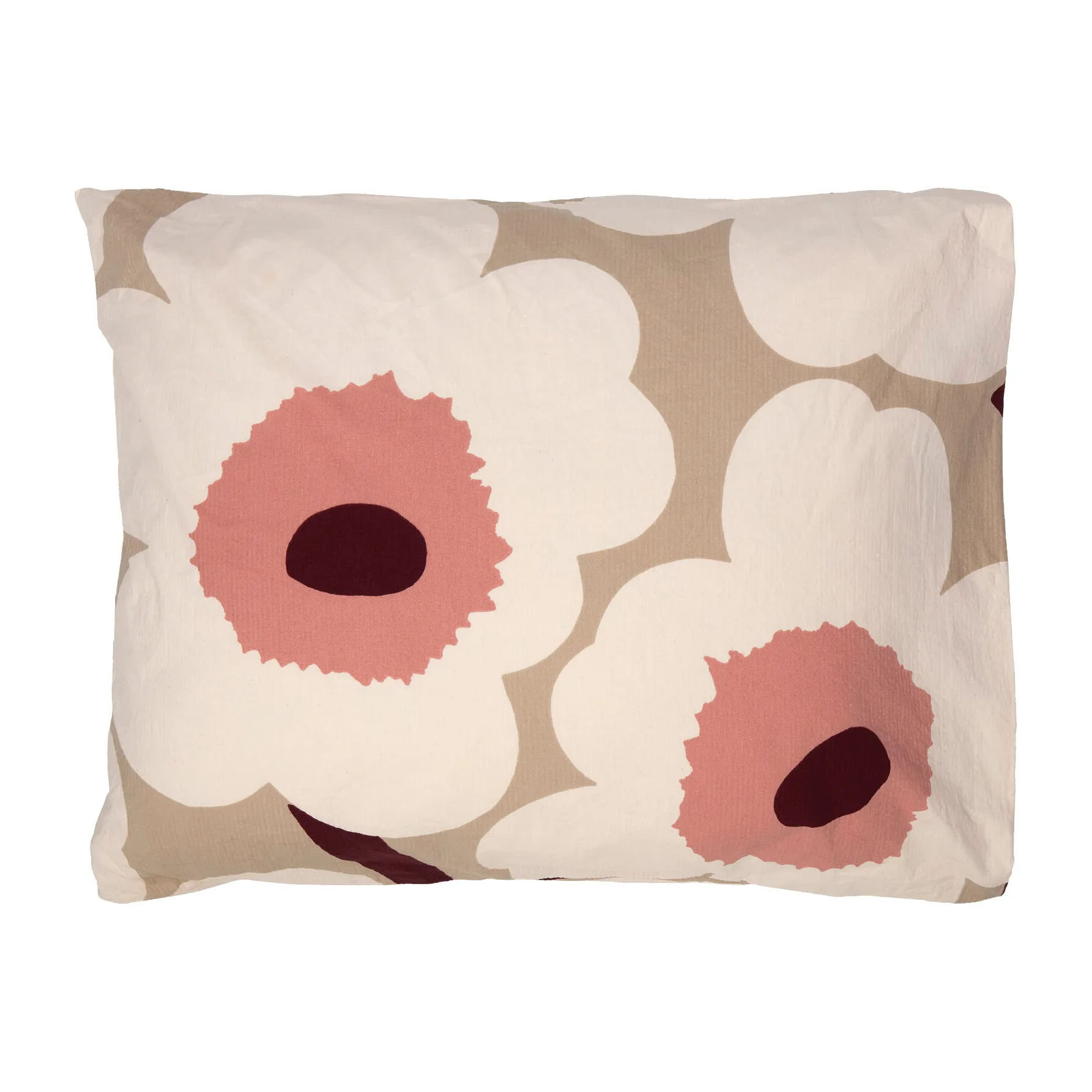 Unikko μαξιλαροθήκη 50x60 cm, μπεζ, βαμβάκι, τριανταφυλλί Marimekko