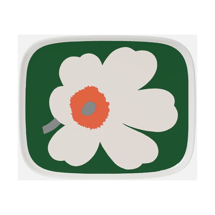 Unikko για επέτειο 60 χρ. πιατάκι 12x15 cm - White-green-orange - Marimekko