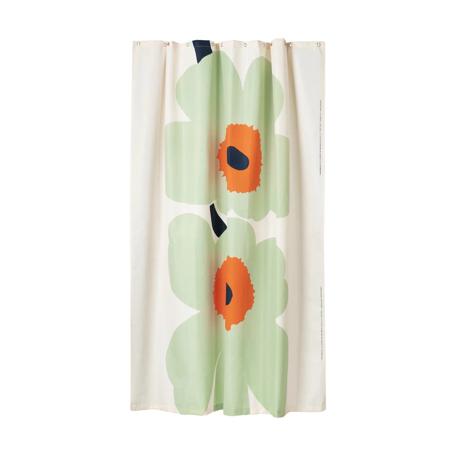 Unikko 60ή επέτειος κουρτίνα ντους 180x200 εκ, Off white-sage-dark blue Marimekko