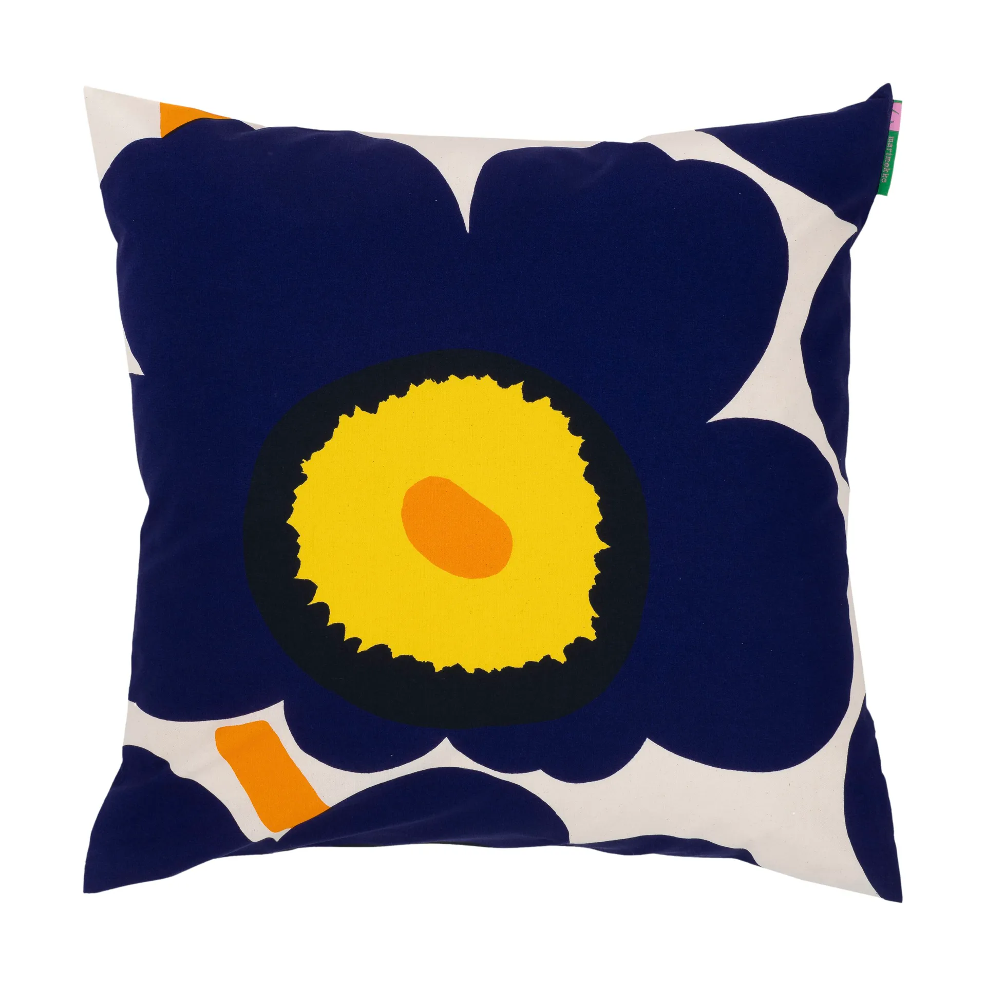 Unikko 60th Anniversary Κάλυμμα μαξιλαριού 50x50 cm, Cotton-d. blue-yellow-orange Marimekko