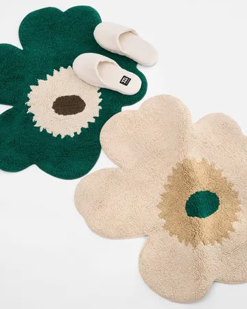 Χαλάκι μπάνιου Unikko 73x74 εκ. - Emerald-off white-mole - Marimekko