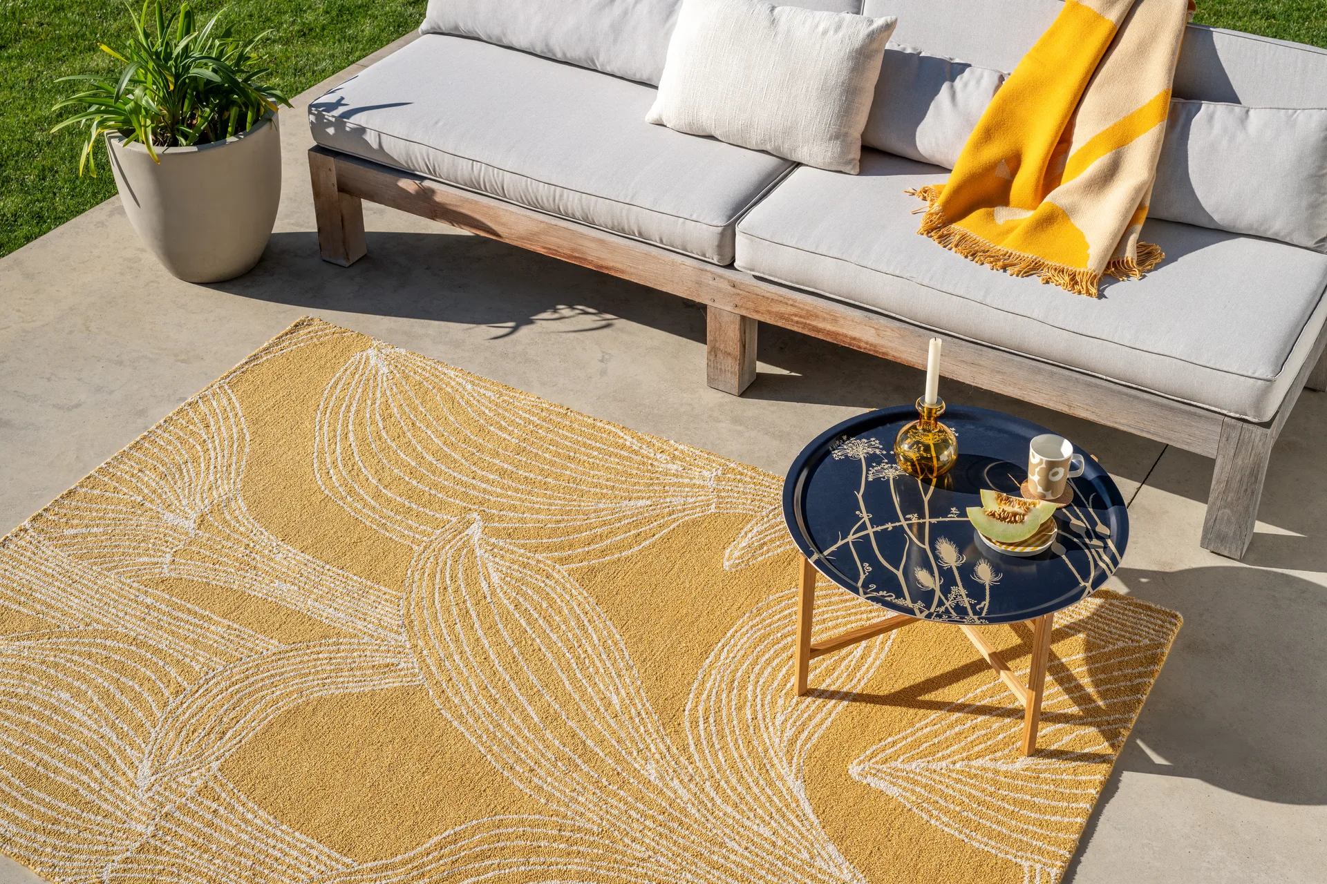 Unikko anniversary πατάκι εξωτερικού χώρου, Straw, 160x230 εκ. Marimekko