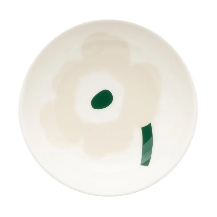 Unikko βαθύ πιάτο, Beige-white-light sand-dark green Marimekko