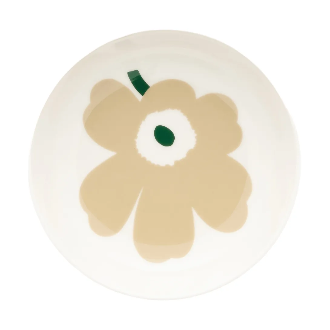 Unikko βαθύ πιάτο, Beige-white-light sand-dark green Marimekko