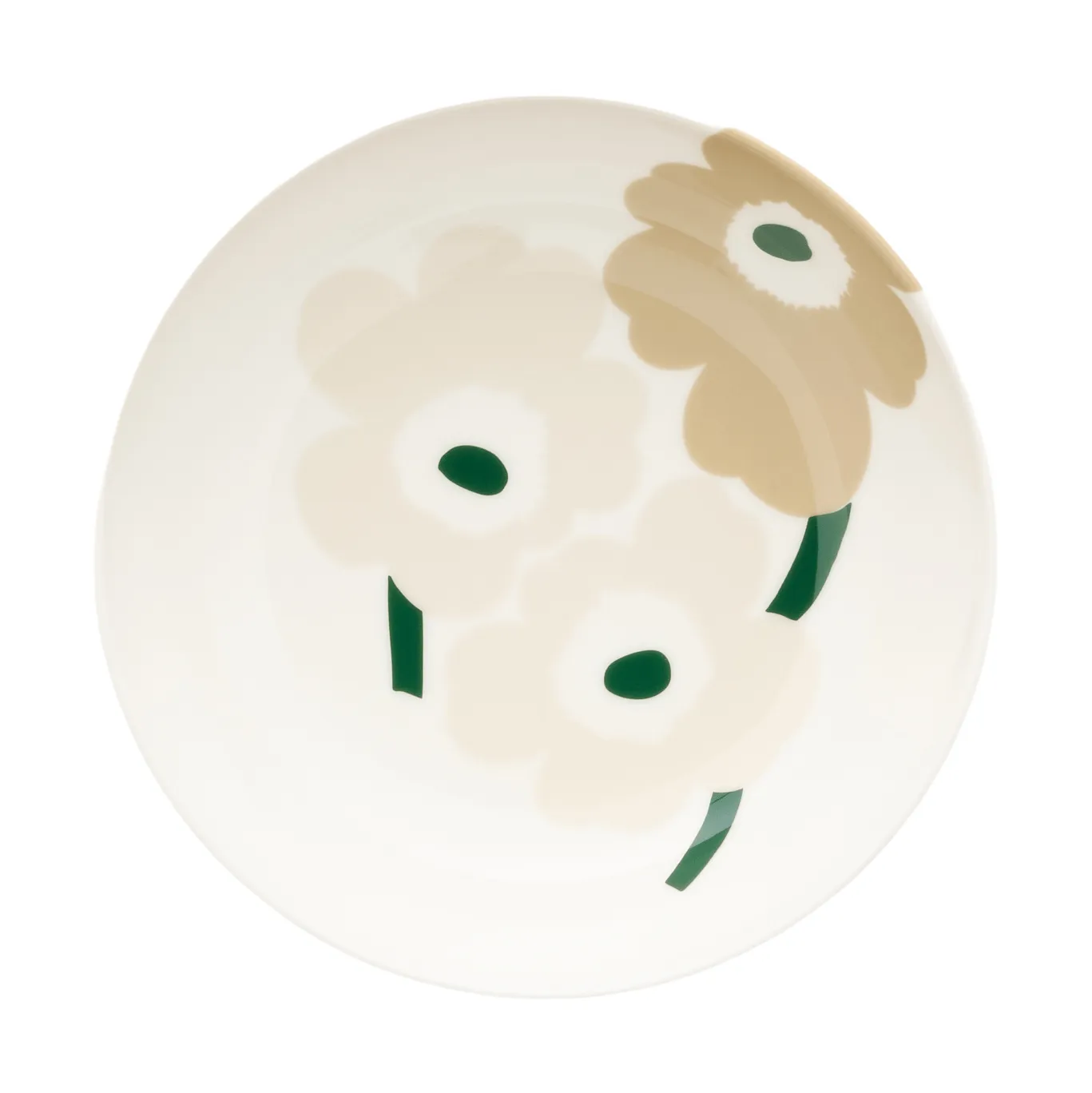 Unikko βαθύ πιάτο, Beige-white-light sand-dark green Marimekko