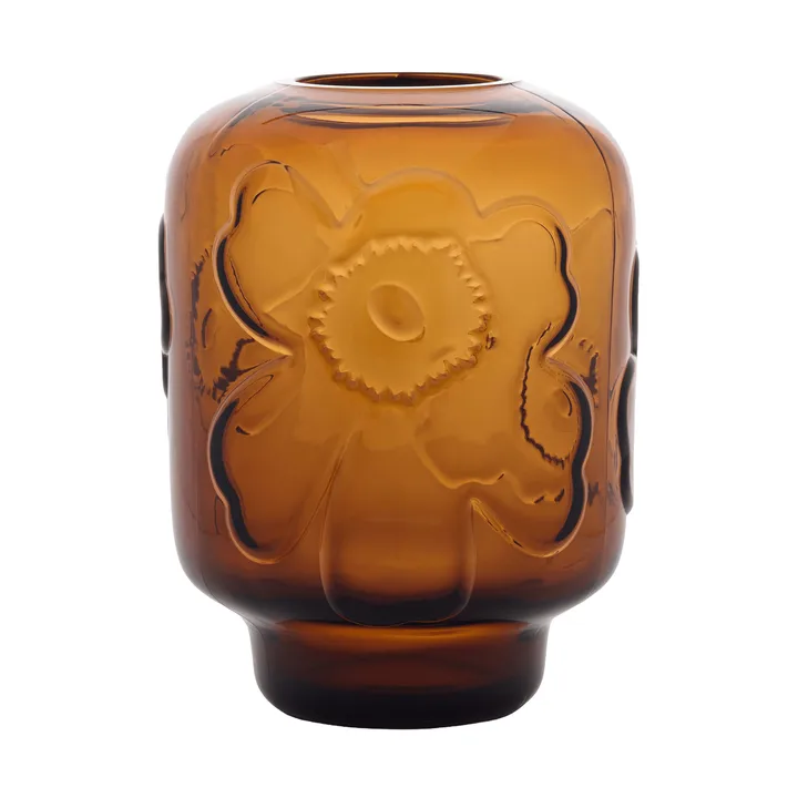 Unikko γυάλινο βάζο - Cognac, 18 εκ. - Marimekko