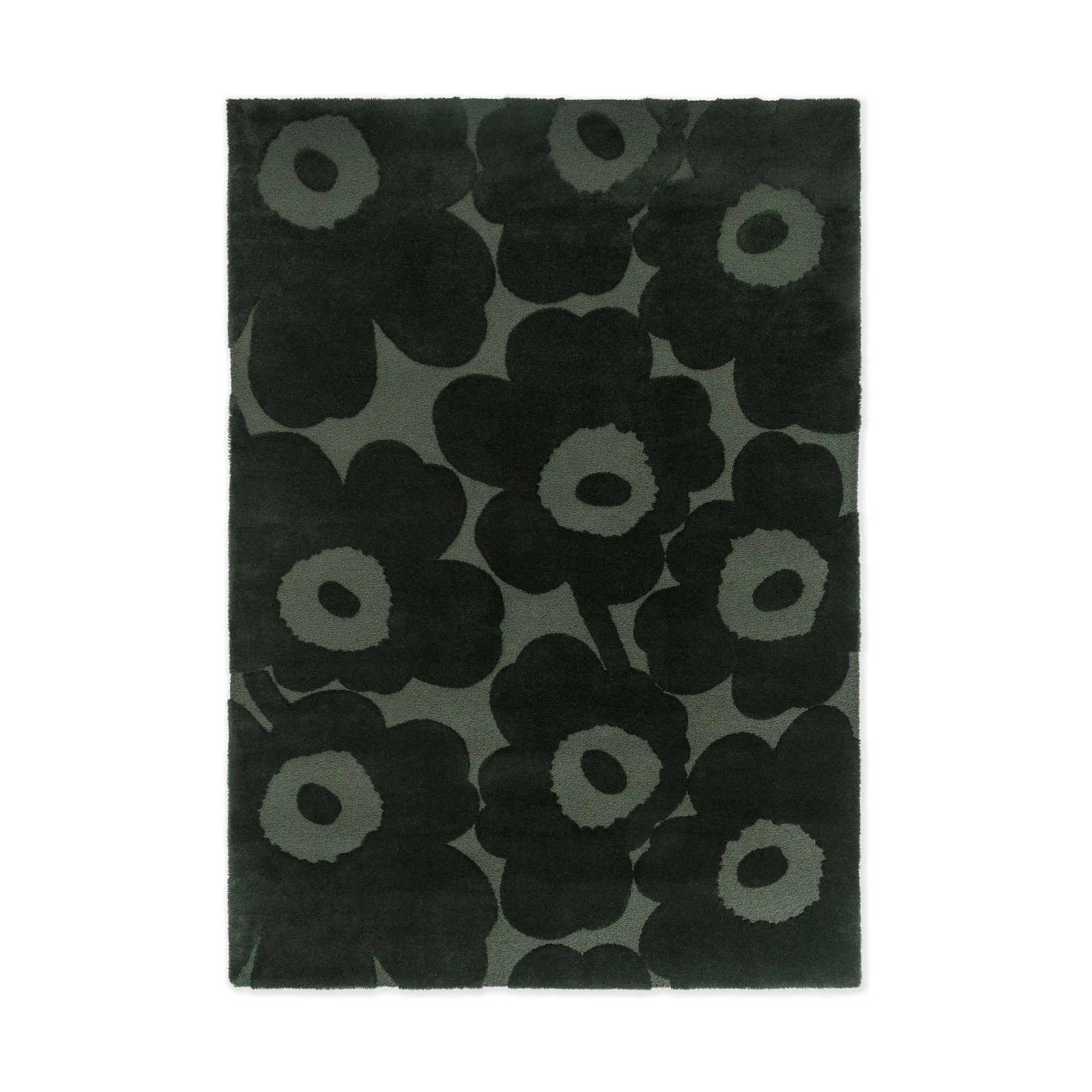 Μάλλινο χαλί Unikko, Dark Green, 200x300 cm Marimekko