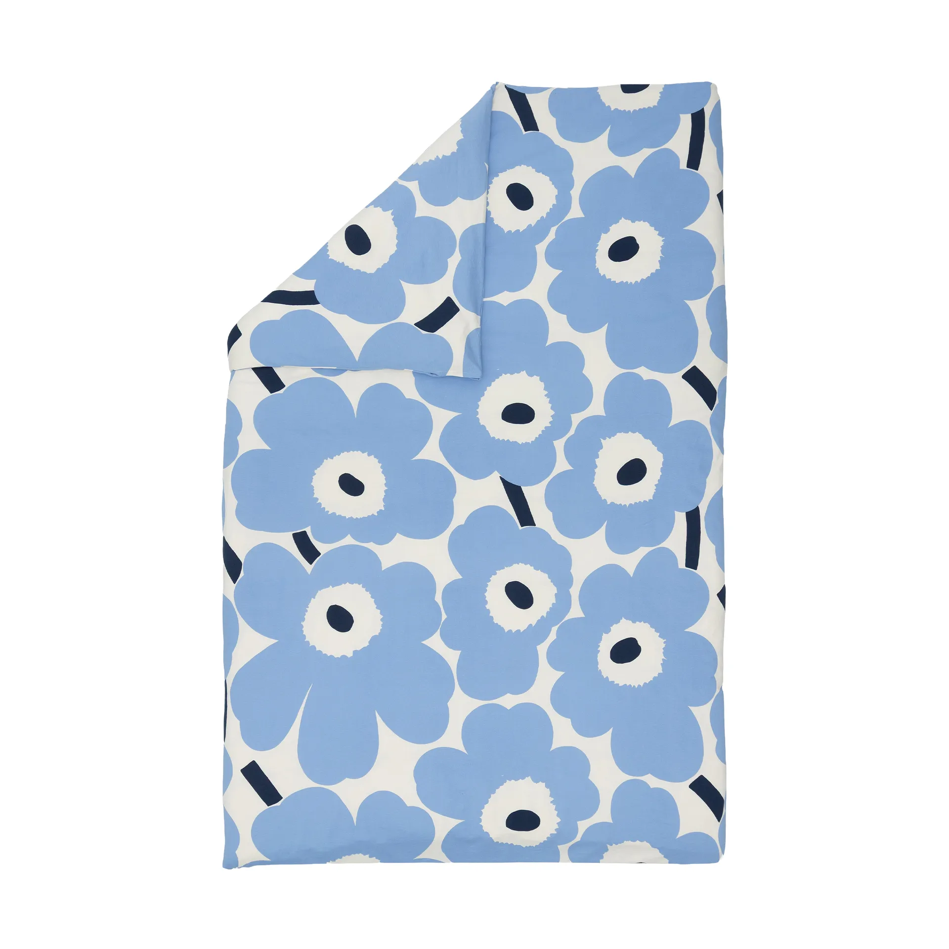 Unikko jersey πάπλωμα, Off white, light blue, navy, 150x210 εκ. Marimekko