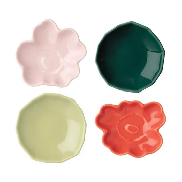 Πιάτο Unikko & kivet shape, 4 τεμάχια - Pink-pear-red-dark green - Marimekko