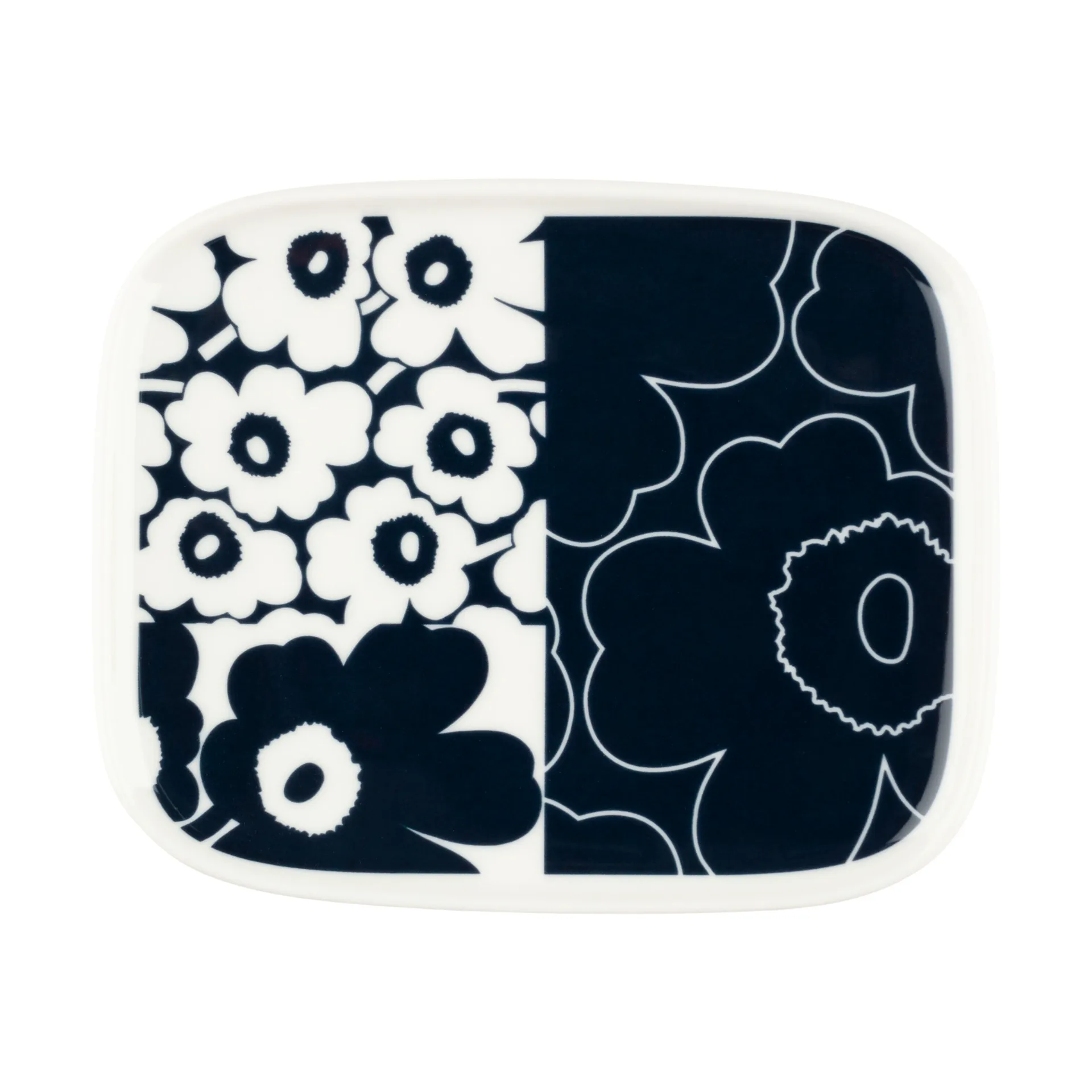 Unikko kollaasi πιάτο 12x15 cm, White-dark blue Marimekko
