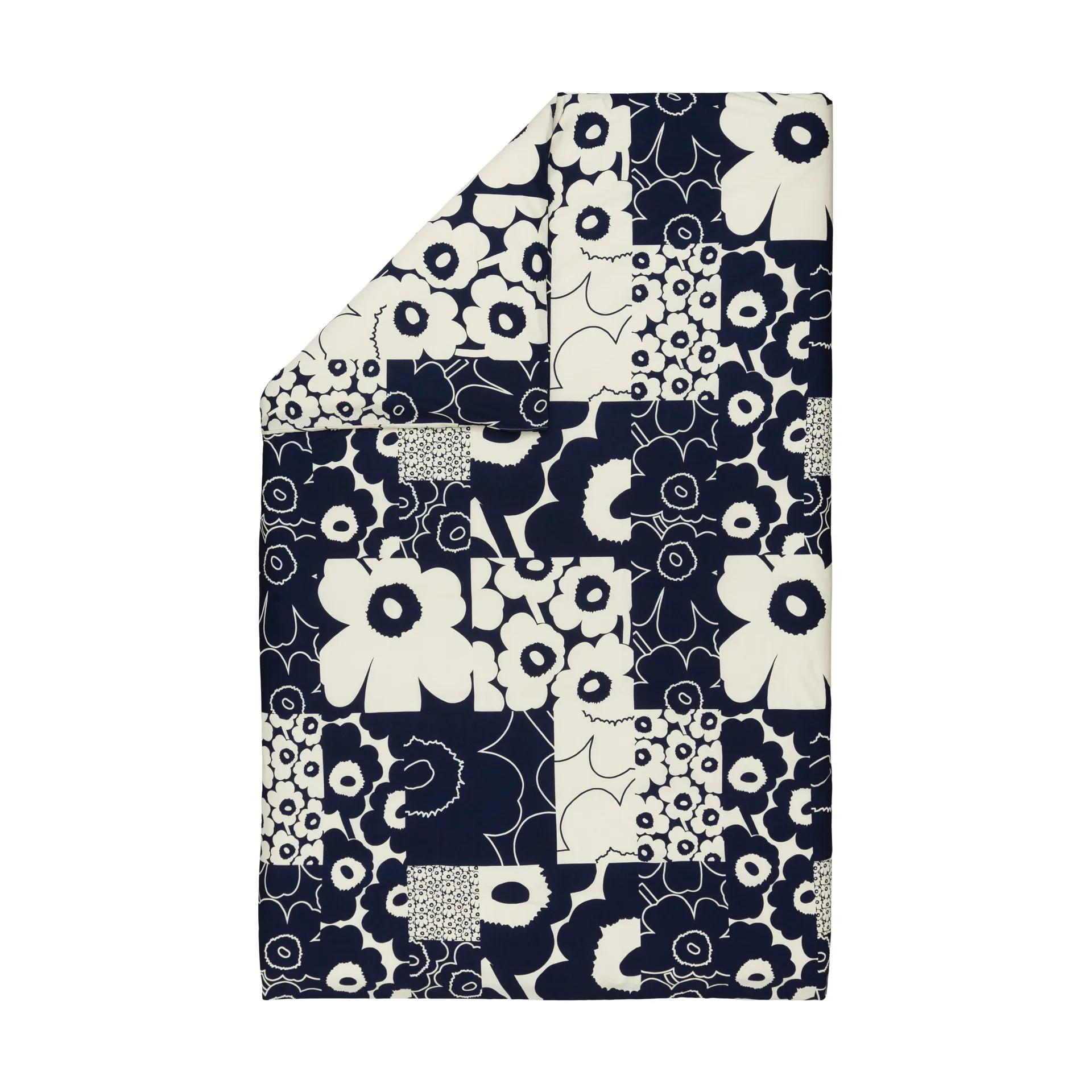 Unikko kollaasi παπλωματοθήκη 150x210 cm, Off-white-dark blue Marimekko