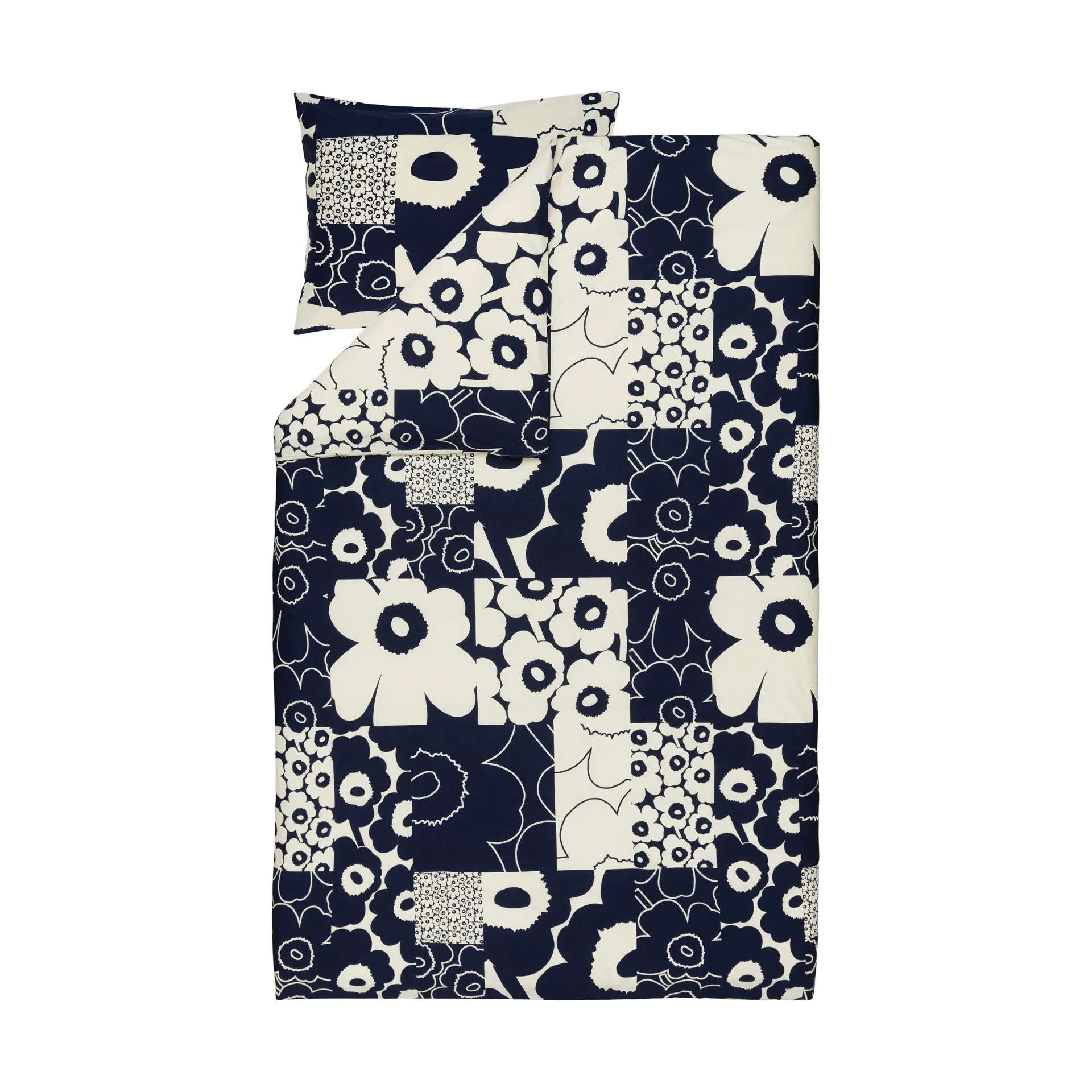 Unikko kollaasi παπλωματοθήκη 150x210 cm, Off-white-dark blue Marimekko