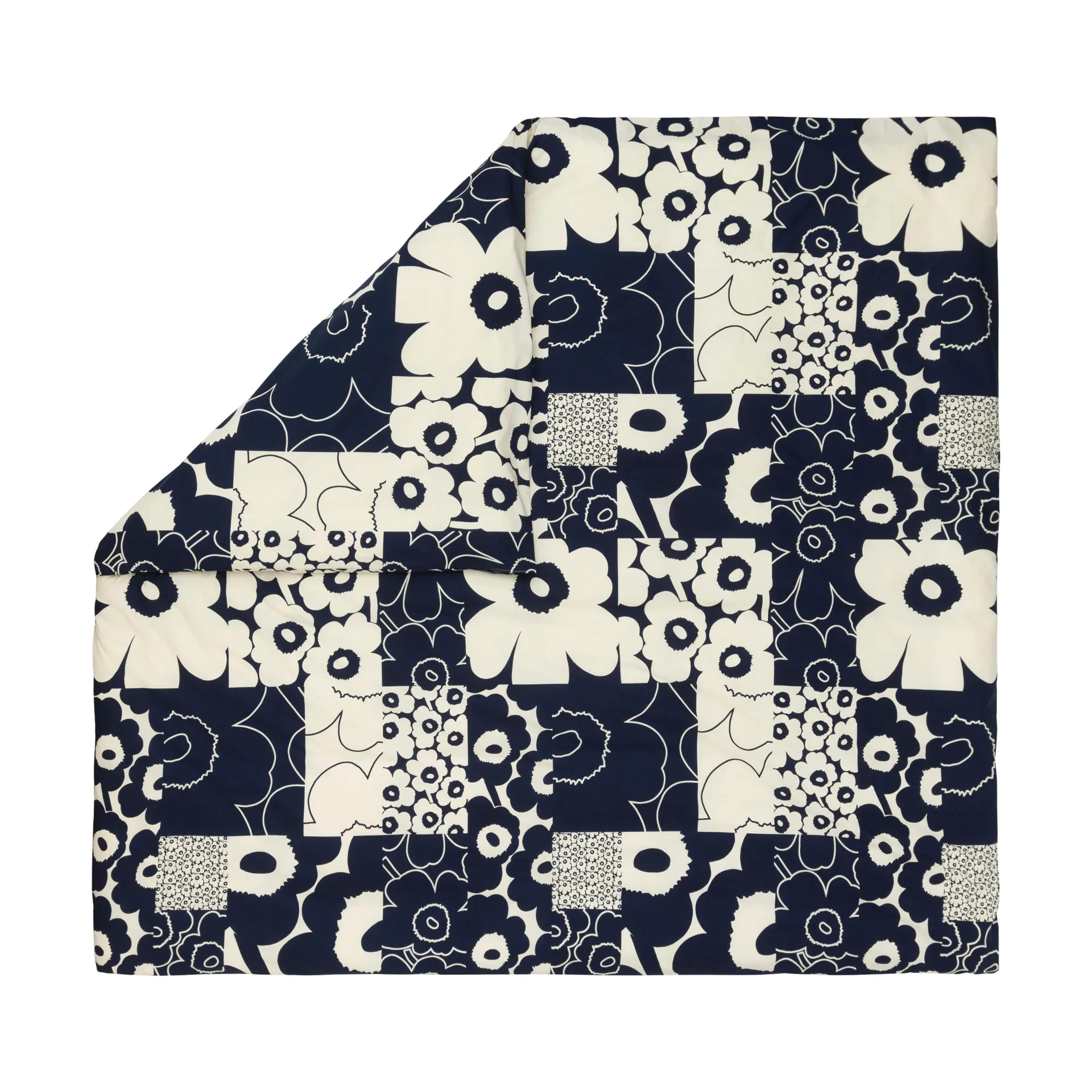 Unikko kollaasi παπλωματοθήκη 240x220 cm, Off-white-dark blue Marimekko