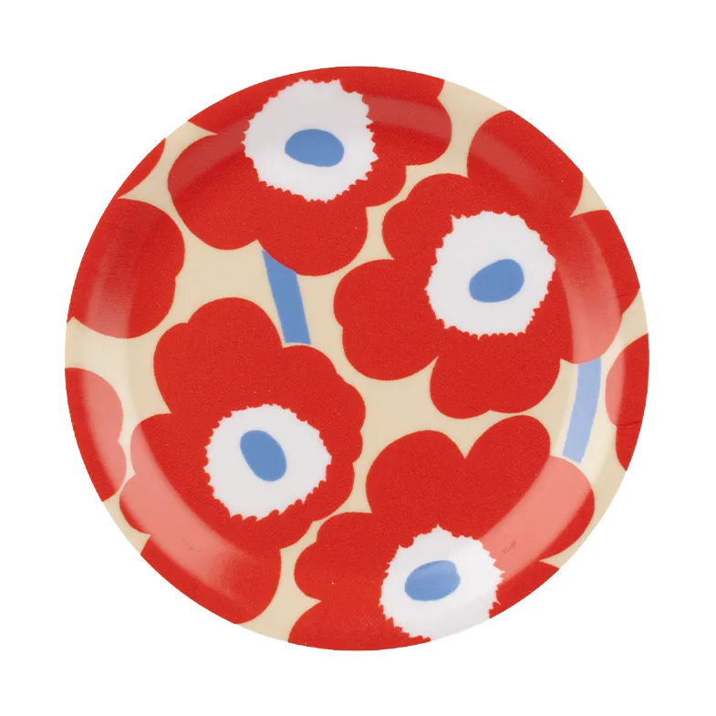 Σουβέρ Unikko, Melon-orange red-light blue-off white, Ø11 cm Marimekko