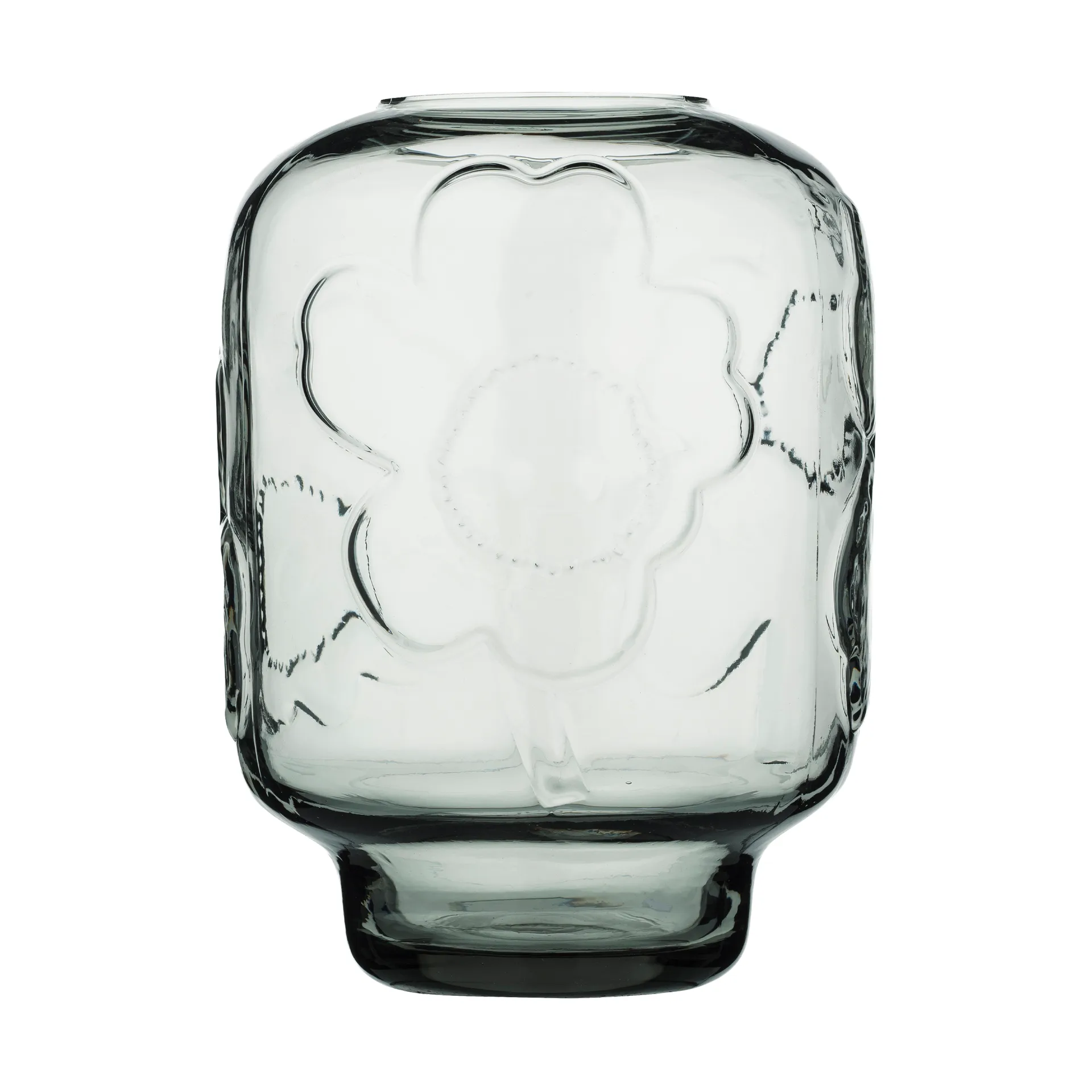 Unikko γυάλινο βάζο, Misty grey, 18 εκ. Marimekko