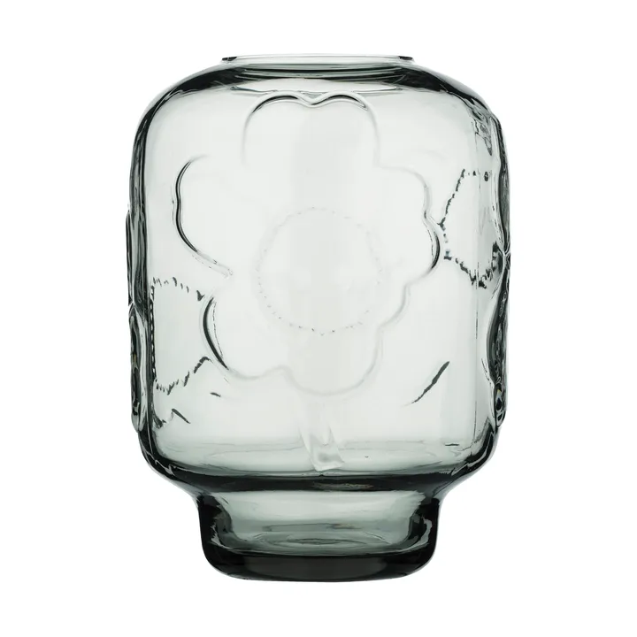 Unikko γυάλινο βάζο - Misty grey, 18 εκ. - Marimekko