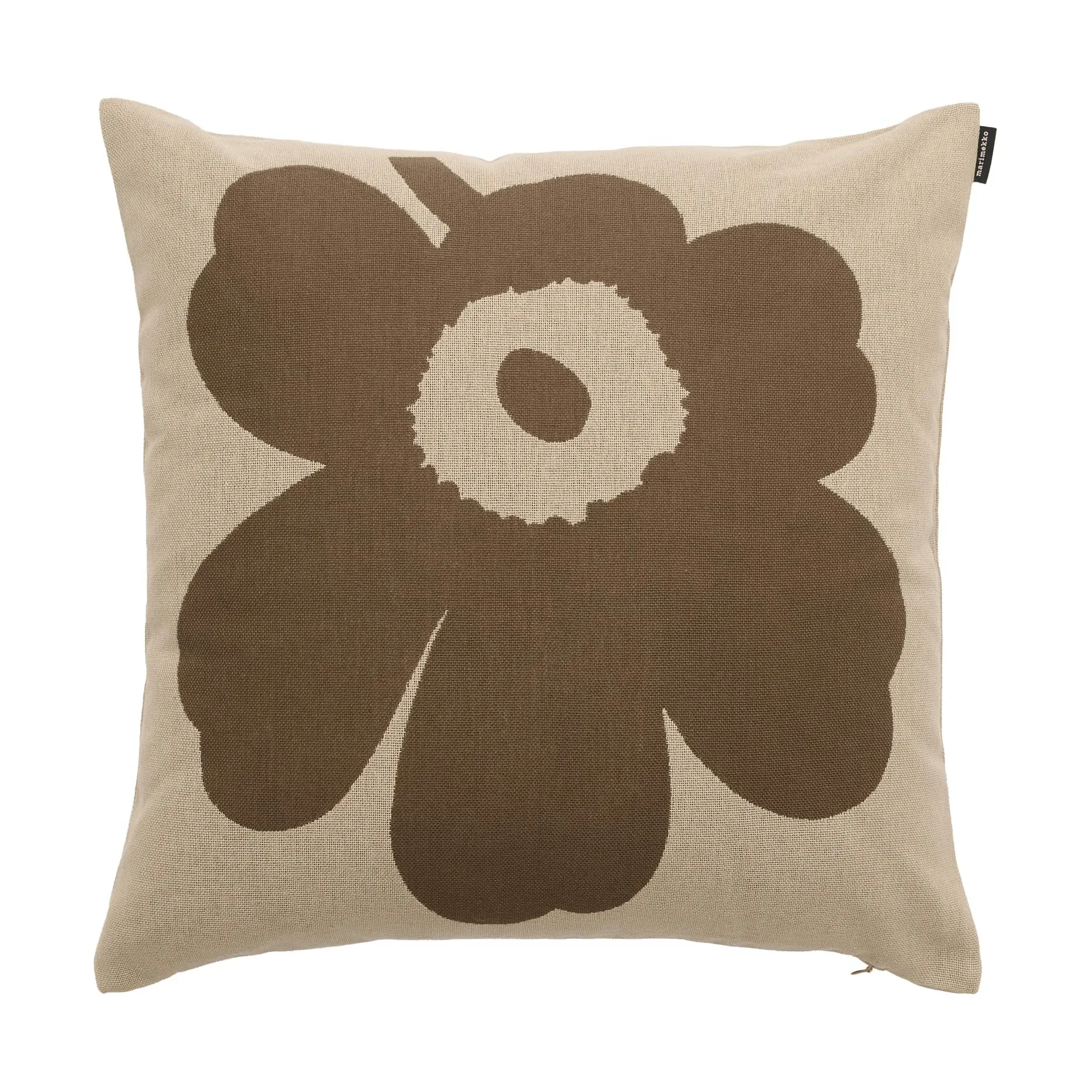 Unikko λινό ύφασμα, Off white-mole Marimekko