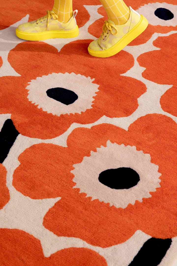 Μάλλινο χαλί Unikko, Orange Red, 140x200 cm Marimekko