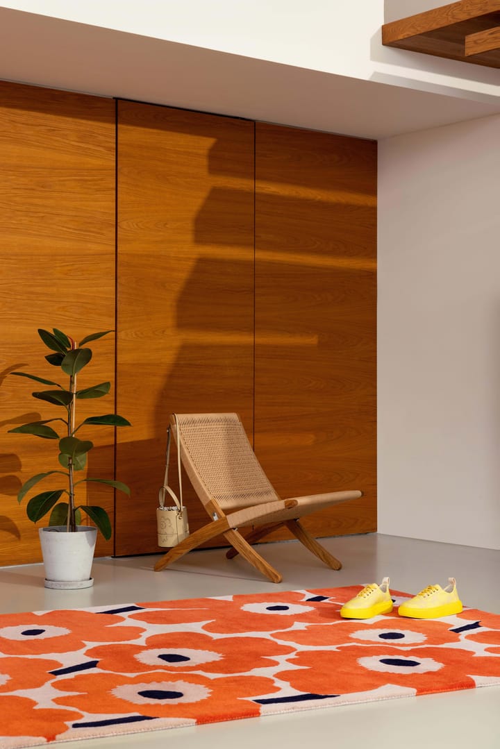 Μάλλινο χαλί Unikko, Orange Red, 200x280 cm Marimekko
