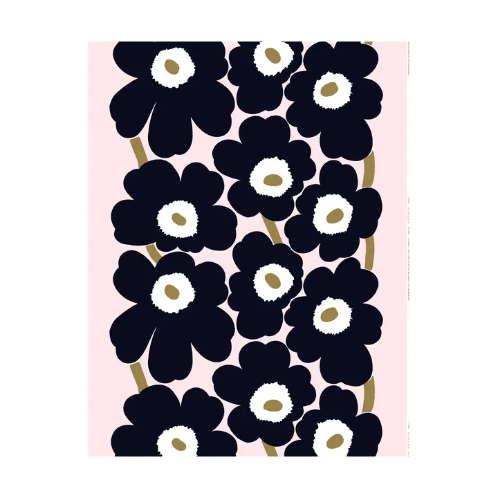 Unikko ύφασμα - Pink-charcoal-light brown - Marimekko