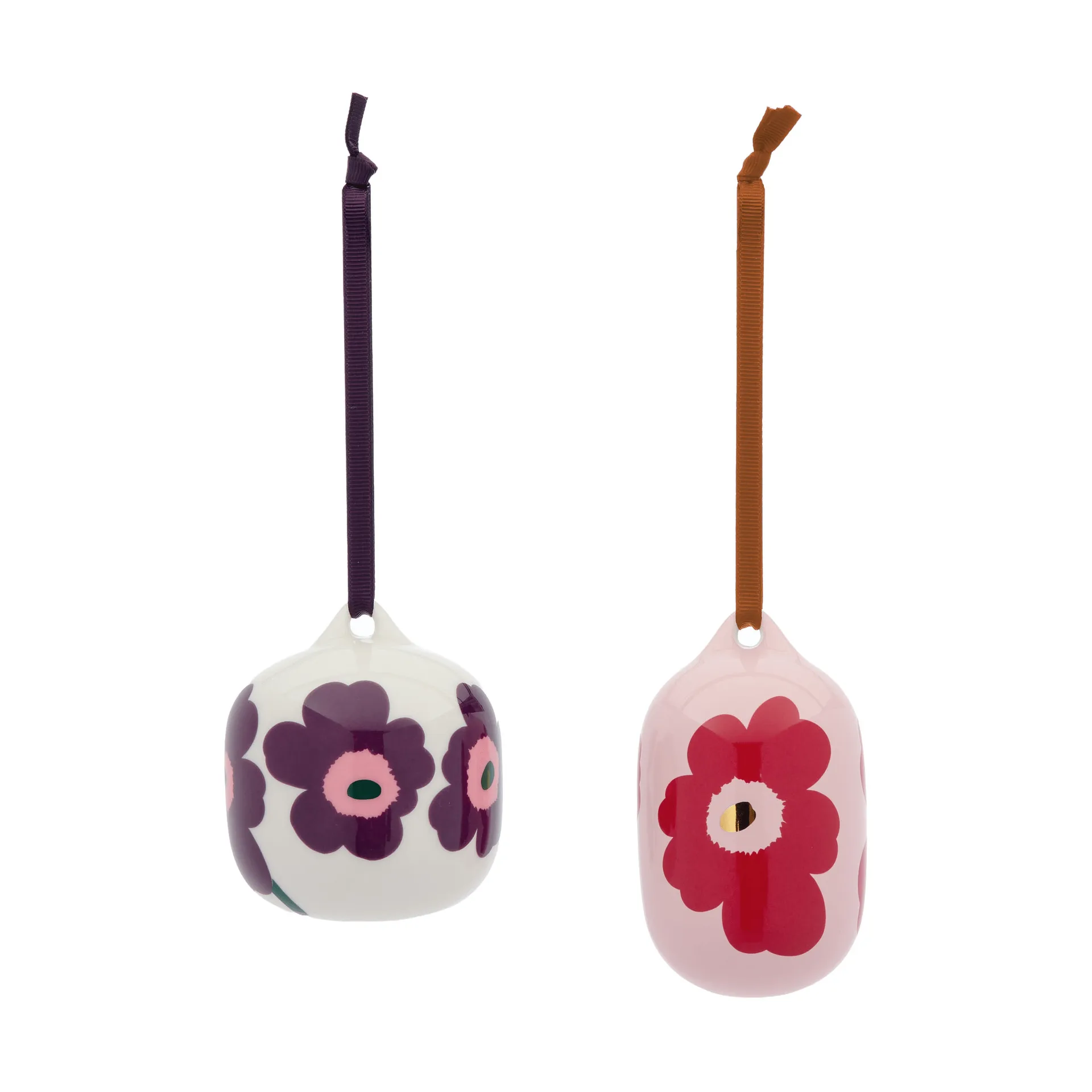 Unikko διακοσμητικό κρεμαστό, Pink-cranberry-white-plum, 2 τεμάχια Marimekko