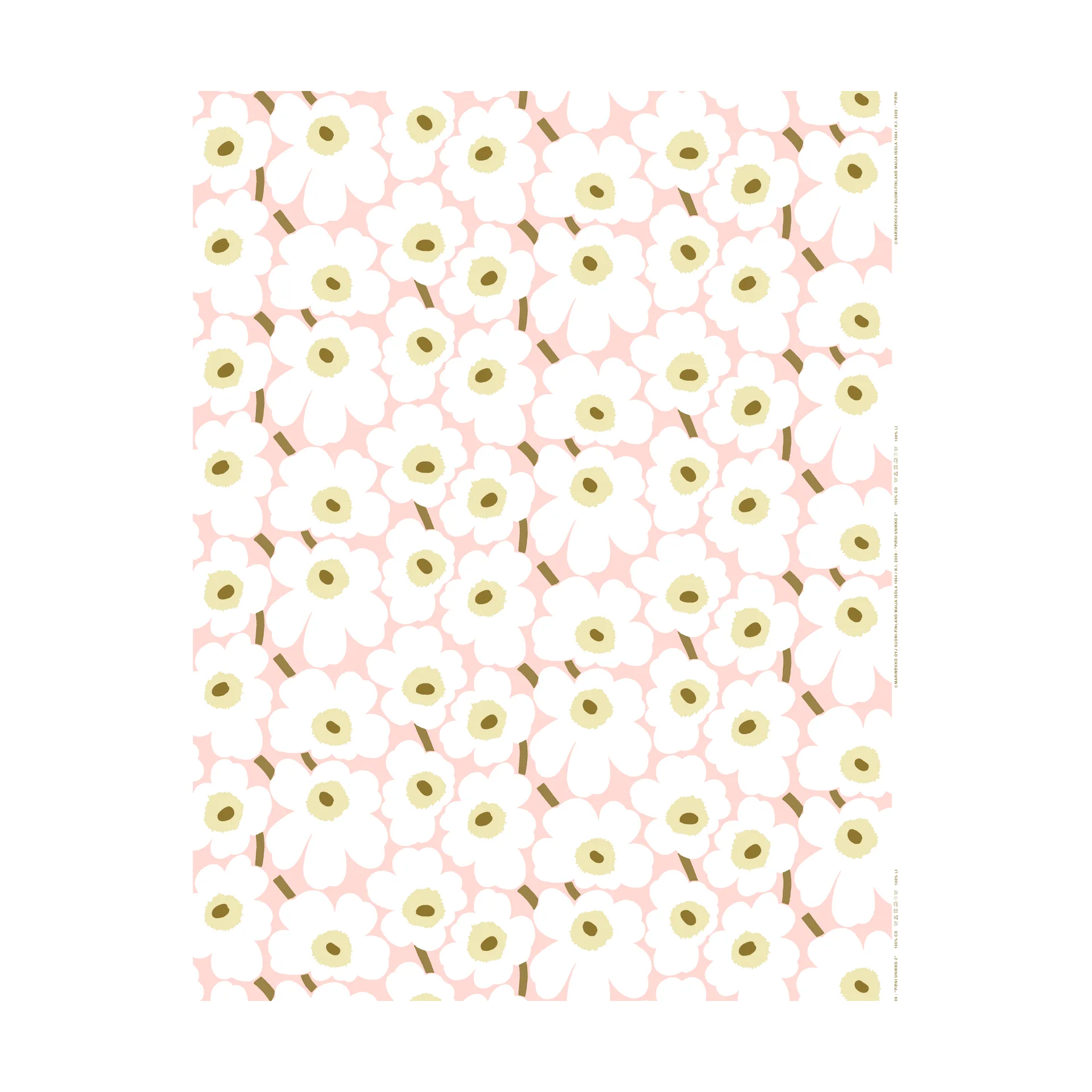 Unikko ύφασμα, Pink-natural white-sand Marimekko