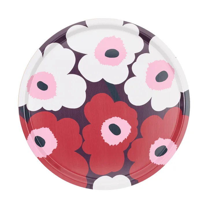 Unikko δίσκος - Plum-cranberry-off white-rose, Ø46 εκ. - Marimekko