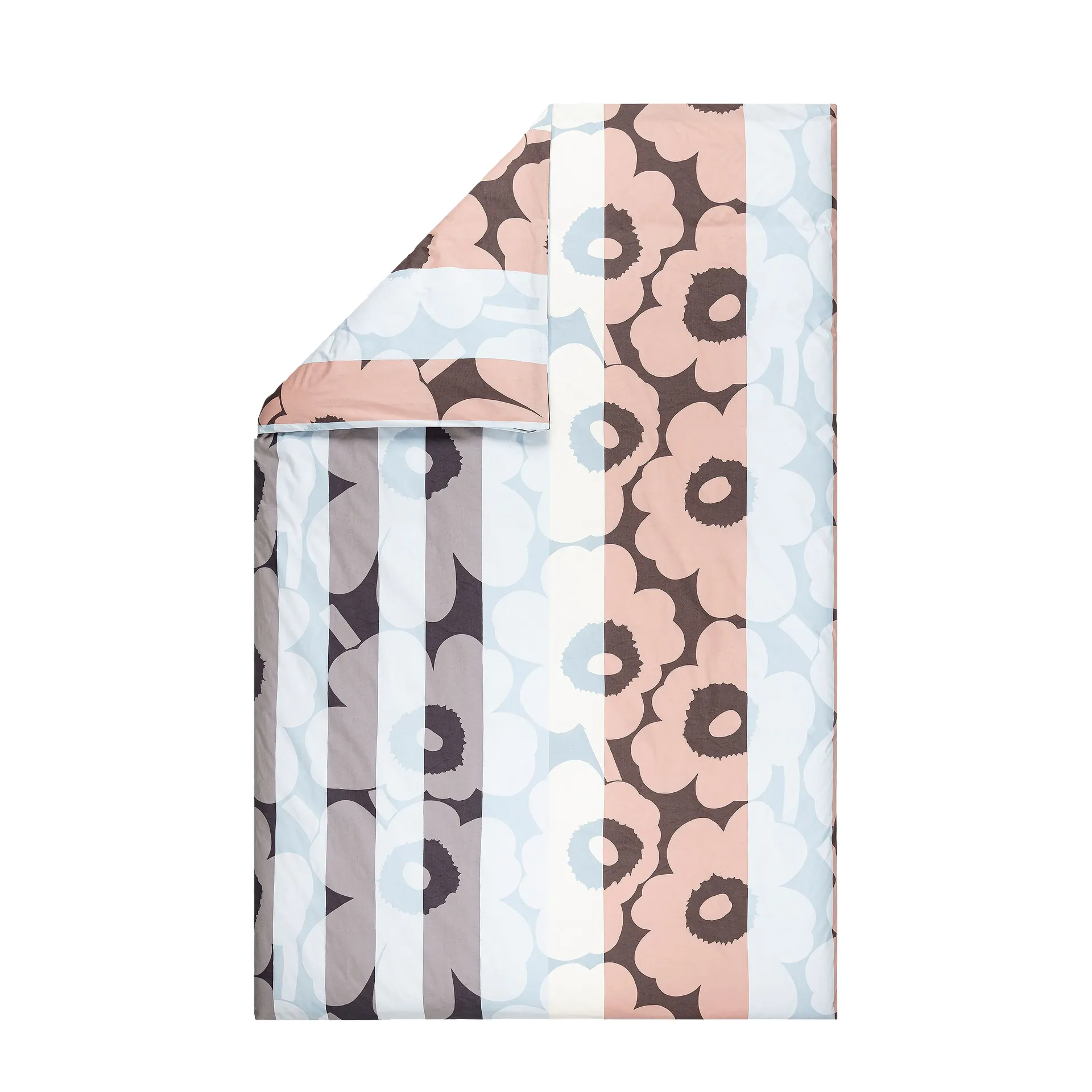 Unikko Ralli παπλωματοθήκη 150x210 cm, Υπόλευκο-ροδακινί-μπλε Marimekko