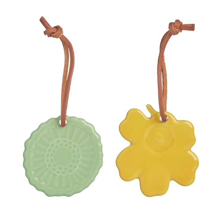 Διακόσμηση Πάσχα Unikko Siirtolapuutarha 2 τεμαχίων, Yellow-mint Marimekko
