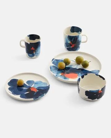 Πιάτο Valssi - White-blue-orange - Marimekko