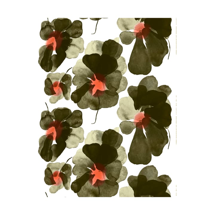 Valssi βαμβακερό ύφασμα - White-forest green-tomato - Marimekko