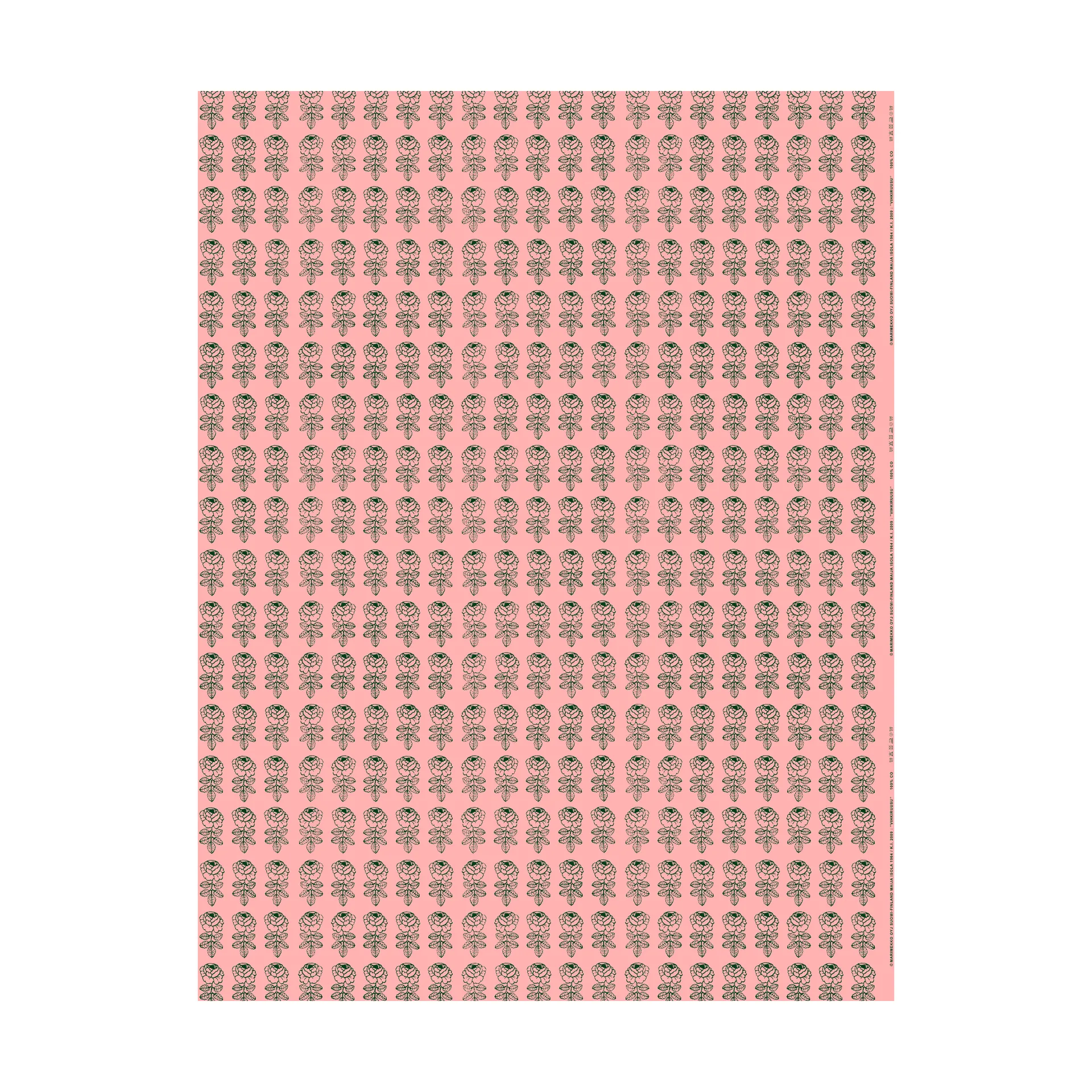 Υφασμα Vihkiruusu, Light pink-dark green Marimekko