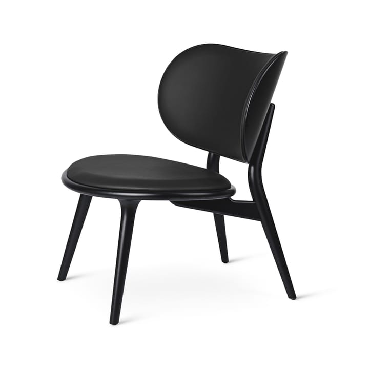 Καρέκλα lounge - δέρμα μαύρο, βάση από οξιά χρωματισμένη μαύρη - Mater