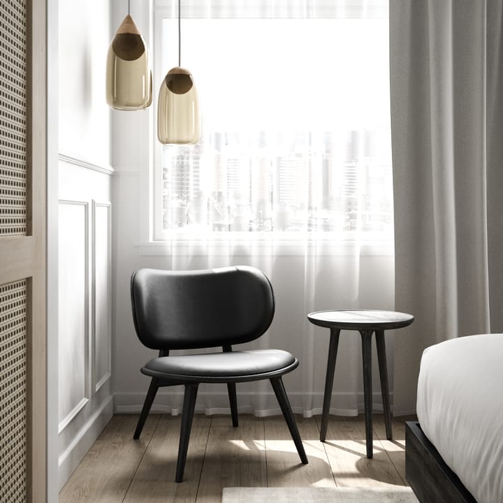 Καρέκλα lounge - μαύρο δέρμα, βαθύ γκρι βάση - Mater